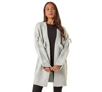 Roman Women's Petite Tassel Knit Cardigan in Grey | Size: 10 Roman Grey 10