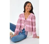 Roman Women's Petite Tassle Stripe Cardigan in Pink | Size: 16 Roman Pink 16