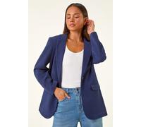 Roman Petite Textured Buttoned Blazer In Navy Navy 14
