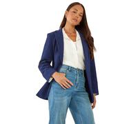 Roman Petite Textured Buttoned Blazer In Navy Navy 18