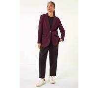 Roman Women's Petite Textured Buttoned Blazer in Plum | Size: 12