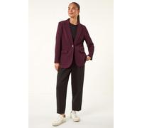 Roman Women's Petite Textured Buttoned Blazer in Plum | Size: 14 Roman Plum 14