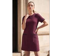 Roman Women's Petite Textured Dress in Wine | Size: 14