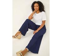 Roman Women's Petite Textured Stretch Trouser in Navy | Size: 12 Roman Navy 12