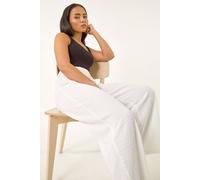 Roman Women's Petite Textured Stretch Trouser in White | Size: 10 Roman White 10