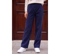 Roman Women's Petite Tuck Front Corduroy Trouser in Navy | Size: 14