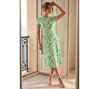 Roman Women's Petite Twist Front Stretch Dress in Green | Size: 18