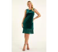 Roman Women's Petite Velvet Contrast Hem Dress in Emerald | Size: 14 Roman Emerald 14
