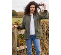 Roman Women's Petite Waxed Pocket Coat in Dark Green | Size: 10