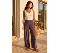 Roman Women's Petite Wide Leg Stretch Trouser in Chocolate | Size: 16 Roman Chocolate 16