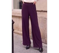 Roman Women's Petite Wide Leg Stretch Trouser in Plum | Size: 14 Roman Plum 14
