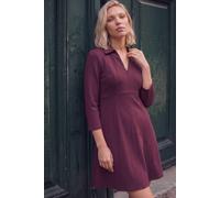 Roman Women's Petite Zip Front Knee Length Dress in Wine | Size: 12