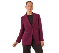 Petite Zip Pocket Stretch Blazer Roman Plum 18