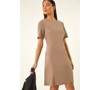 Roman Women's Petite Zip Pocket Stretch Dress in Taupe | Size: 16 Roman Taupe 16