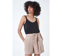 Roman Women's Plain Double Strap V-Neck Stretch Vest Top in Black | Size: 10 Roman Black 10