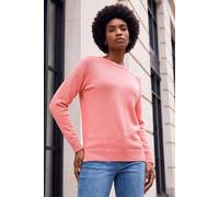 Roman Originals Soft Jumper for Women UK Ladies Winter Autumn Sweater Knit Knitwear Round Crew Neck Top Plain Lightweight Comfy Long Sleeve Split Hem Everyday Daywear - Rose Pink - Size 14