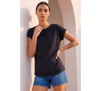 Roman Women's Plain Stretch Cotton Jersey T-Shirt in Black | Size: 12