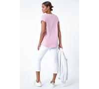 Plain Stretch Cotton Jersey T-Shirt Roman Light Pink 14