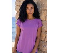 Roman Women's Plain Stretch Cotton Jersey T-Shirt in Purple | Size: 20