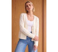 Roman Women's Pointelle Knit Cardigan in Ivory | Size: 10 Roman Ivory 10