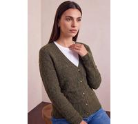 Roman Women's Pointelle Knit Cardigan in Khaki | Size: 12 Roman Khaki 12