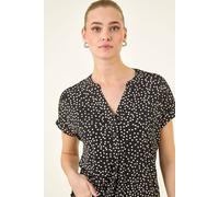 Roman Women's Polka Dot Puff Print Top in Black | Size: 20 Roman Black 20