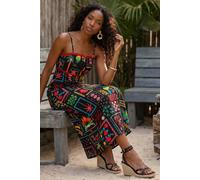 Roman Women's Postcard Ric Rac Midi Dress in Black | Size: 20 Roman Black 20
