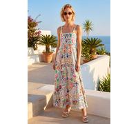 Roman Women's Postcard Strappy Dress in Ivory | Size: 18