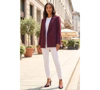 Roman Women's Premium Stretch Ponte Blazer in Burgundy | Size: 16 Roman Burgundy 16