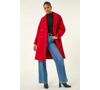 Roman Quilted Premium Buttoned Coat In Red Red 16