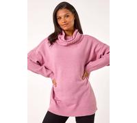Roman Women's Relaxed Roll Neck Jumper in Light Pink | Size: 14