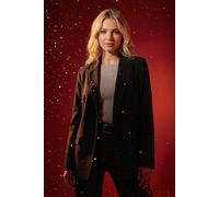 Roman Women's Revere Collared Diamante Jacket in Black | Size: 20 Roman Black 20