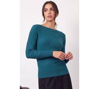 Roman Women's Ribbed Textured Jumper in Emerald | Size: 12