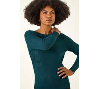 Roman Women's Ribbed Textured Jumper in Emerald | Size: 18