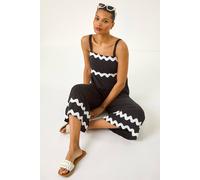Roman Women's Ric Rac Strap Detail Jumpsuit in Black | Size: 16 Roman Black 16