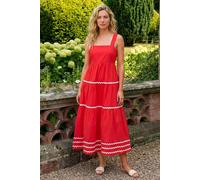 Roman Women's Ric Rac Tiered Midi Dress in Coral | Size: 20 Roman Coral 20