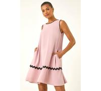 Roman Women's Ric Rac Trim Swing Dress in Light Pink | Size: 14 Roman Light Pink 14