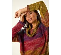 Roman Originals Roll Neck Chunky Knit Jumper for Women UK - Ladies Everyday Holiday Autumn Winter Pull-On Long Sleeves Comfy Cozy Soft Evening Vacation Work Party - Multi - Size 16