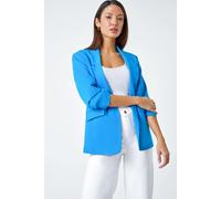 Roman Women's Ruched Sleeve Stretch Blazer in Blue | Size: 10 Roman Blue 10