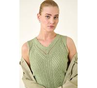 Roman Women's Scallop Knitted Vest in Khaki | Size: 18 Roman Khaki 18