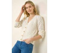 Roman Women's Scallop V-Neck Knit Cardigan in Ivory | Size: 20 Roman Ivory 20