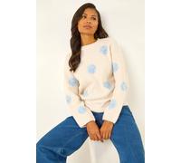 Roman Women's Scattered Flower Knit Jumper in Ivory | Size: 20 Roman Ivory 20