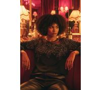 Roman Sequin Floral Sheer Top for Women UK - Ladies Autumn Everyday Winter Holiday Round Neckline Comfy Long Sleeve Soft Embellished Detail Shirt Dinner Party Blouses - Black - Size 12