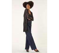 Sequin Longline Kimono Roman Black 10