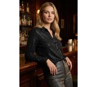 Roman Women's Sequin Stretch Shirt Top in Black | Size: 18 Roman Black 18