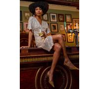 Roman Women's Sequin Twist Front Stretch Dress in Silver | Size: 18 Roman Silver 18