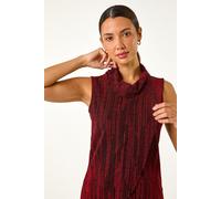Roman Women's Shimmer Line Cowl Neck Tunic Top in Red | Size: 20 Roman Red 20