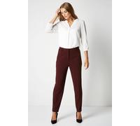 Roman Women's Short Straight Leg Stretch Trouser in Wine | Size: 18