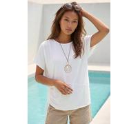 Roman Women's Side Ruched Necklace Tunic Top in Ivory | Size: 16 Roman Ivory 16