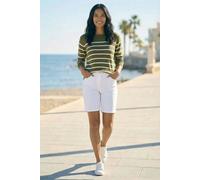 Roman Women's Slash Neck Stripe Knit Jumper in Khaki | Size: Medium